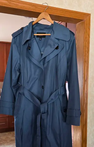 Blue Trench Coat - London Fog - Size 2X Very Good Condition - rarely worn. $60. Cash Only.