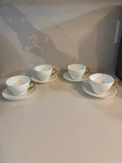Coalport Bone China Tea Cups and Saucers-Set of Four, View more