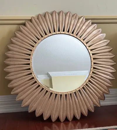 36” Gold Sunburst Wall Mirror – Decorative Metal Frame, View more