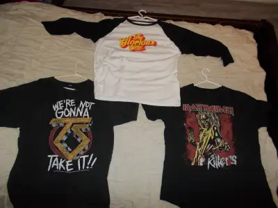 You get all 3 Rock shirts together for only $12 in this bundle deal. All 3 shirts are in good like n...