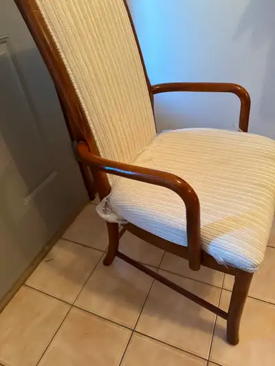 Great wooden chair with soft cushion like new, View more
