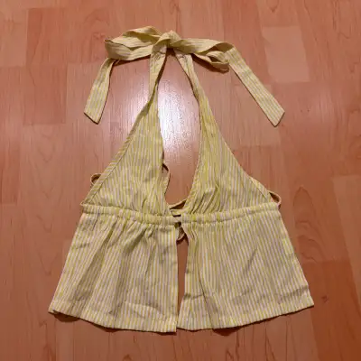 Linen Tie Back Halter Top, View more