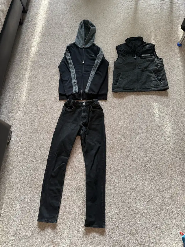 Selling stylish clothes (black jean, jacket, vest) 12-14T in Kids & Youth in St. Albert - Image 2