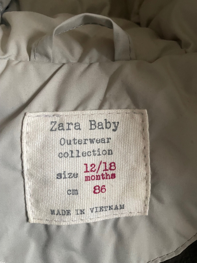 Manteau d’hiver Zara baby pour  12/18 mois dans Vêtements - 12 à 18 mois  à Ville de Québec - Image 3