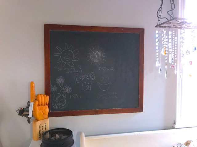 Chalkboard - antique blackboard for sale - 52 3/4 x 46 5/8 Won in Arts & Collectibles in Owen Sound