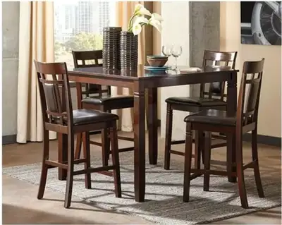 Dining table with chairs. Made of solid wood. Bought from Wayfair. Pick up South End Delivery Availa...