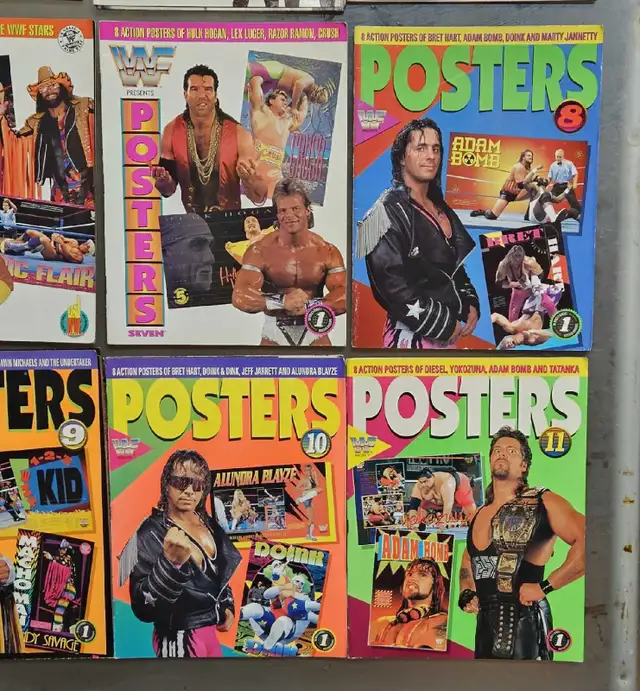 VINTAGE 1990S WWF PRESENTS WRESTLING  POSTERS MAGAZINE SETS WWE in Arts & Collectibles in Oakville / Halton Region - Image 6