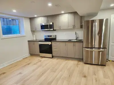 -Newly built legal basement -separate entrance -1 & 1/2 bedroom, living room, bathroom, laundry room...