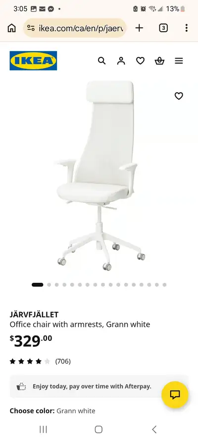 Ikea swivel chair with headrest, sleek, View more