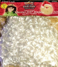 New Fibre Craft Doll Hair Quick Curls 4 oz White 33762 $20