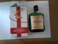 Rare JAS. HENNESSY  empty bottle in red and white  box