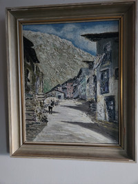 An oil painting of el paso signed