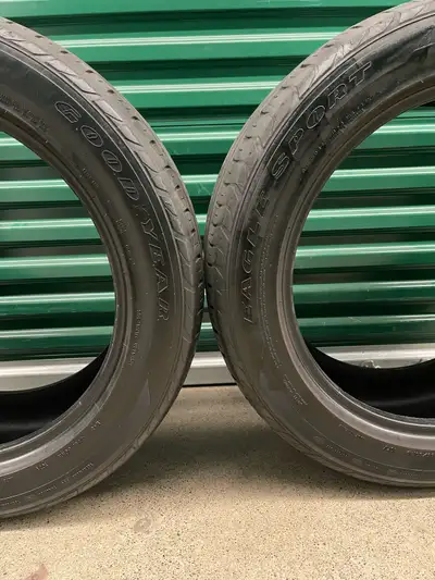 Pair. 255/50R19 XL 107V VSB Goodyear - Eagle Sport All-Season. FIRM $160: Two Used All Seasons Tires...