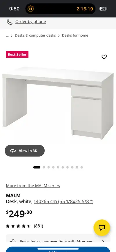 Bureau IKEA MALM – Blanc, View more