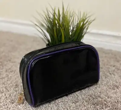 YSL Beaute Black Cosmetic Pouch Makeup Gold Zipper Travel Bag, View more