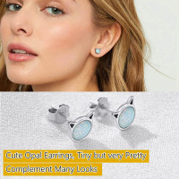Opal Cat Earrings - Sterling Silver