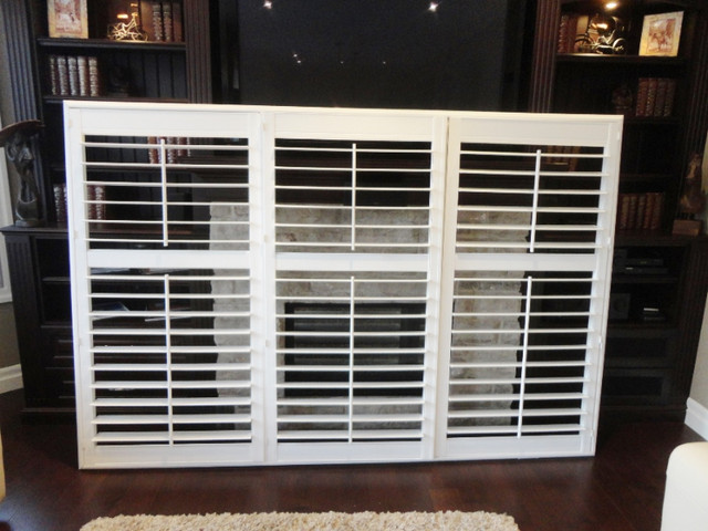 Eclipse 61 3/4" Vinyl California Shutters Outer Dims. 94 3/8x63" in Window Treatments in Kitchener / Waterloo - Image 3