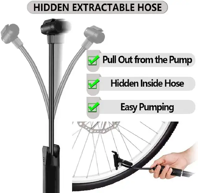 Pompe à Vélo Bike Pump with Gauge 120 psi in Clothing, Shoes & Accessories in City of Montréal - Image 4