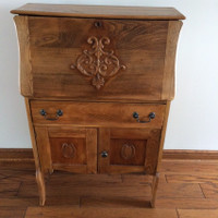 Antique drop leaf oak cabinet