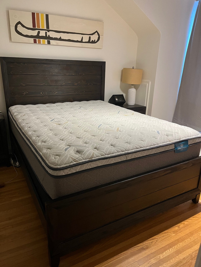 Queen bed and two nightstands + box spring Beds & Mattresses North