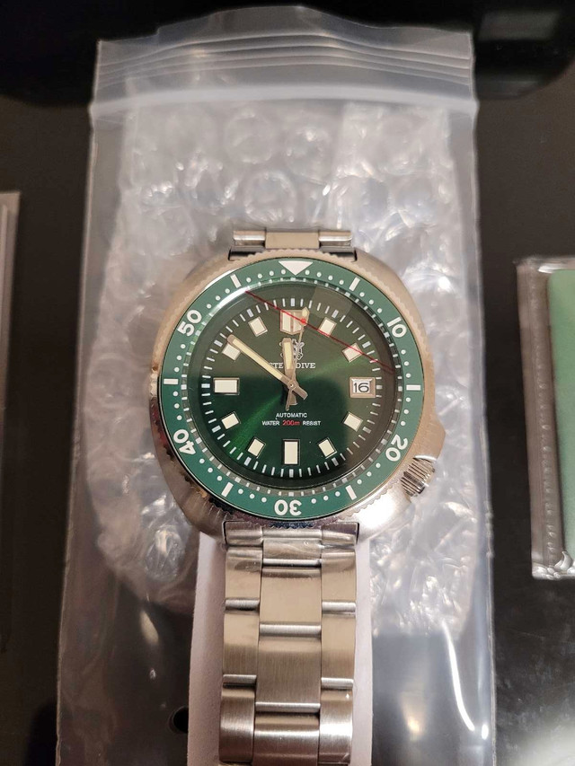 Steeldive SD1970 Green Captain Willard Diver Watch 200m in Jewellery & Watches in Calgary - Image 3