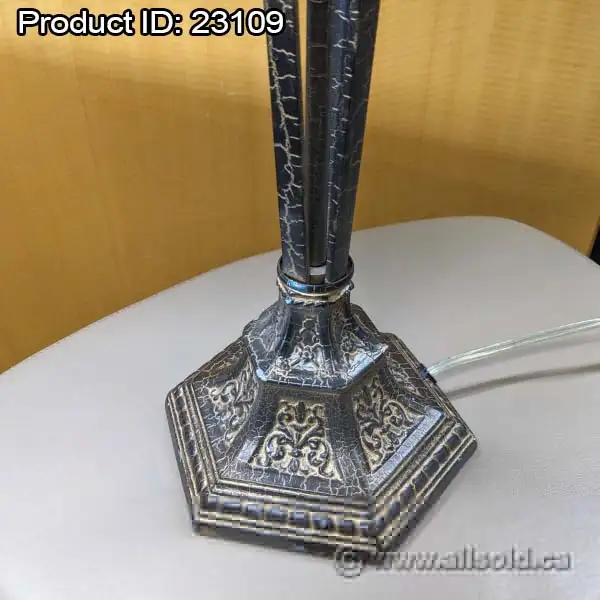 Black Post Desk Lamp w/ Brown Patterned Shade 36" Tall in Home Décor & Accents in Calgary - Image 5
