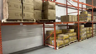 Storage by pallet for $20 per pallet per month plus service charge. Fulfillment available if require...