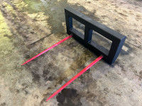 Two spike bale fork and pallet fork with skidsteer quick attach 