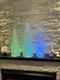 3 Christmas decoration LED trees