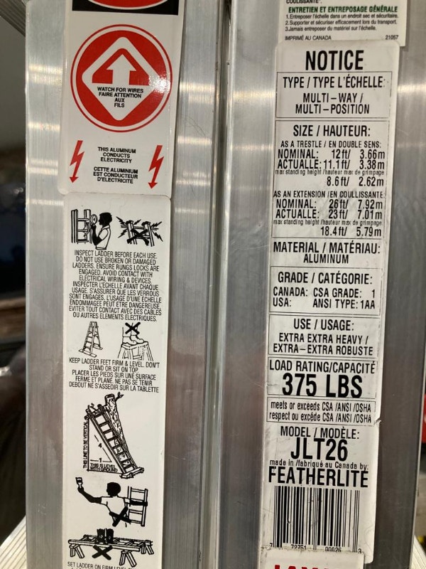 Jaws Telescopic Ladder (7 in 1) Made by Featherlite Ladders & Scaffolding Peterborough Kijiji