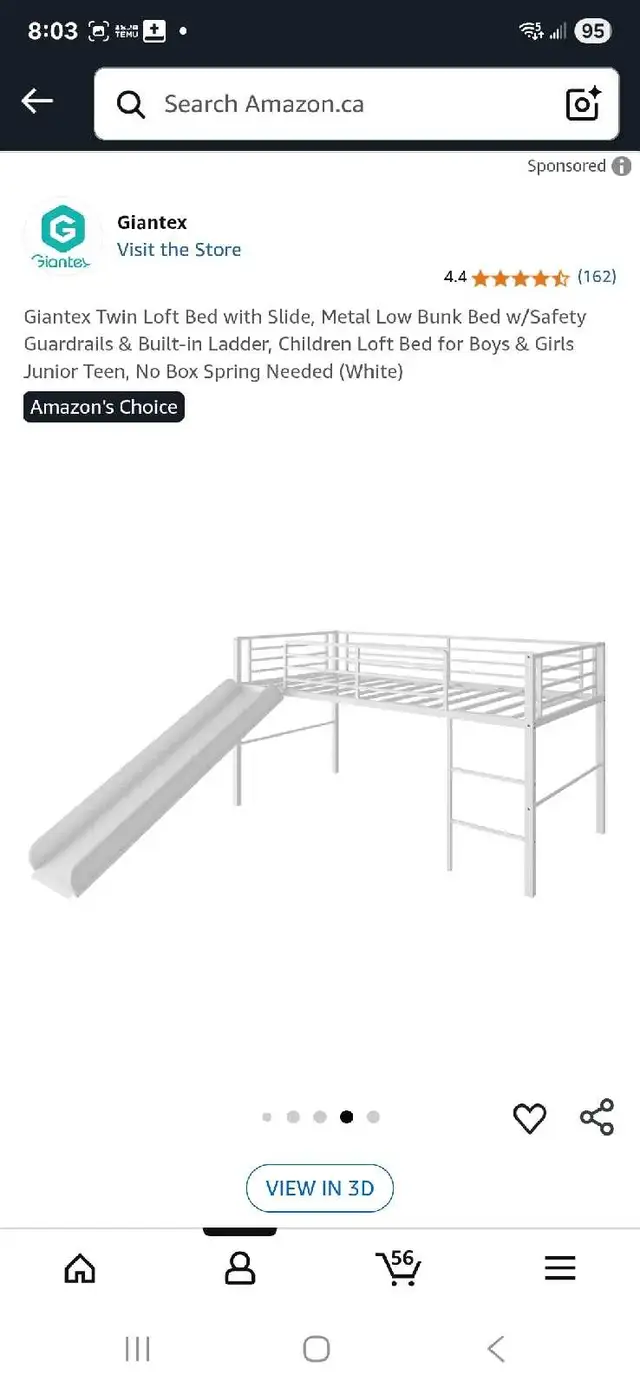 KIDS/TODDLERS/PLAYROOM/Giantex Twin Loft Bed with Slide, Metal L in Beds & Mattresses in City of Montréal - Image 8