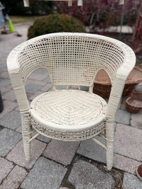 Antique Wicker Chair and Stand