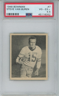 Steve "Big Boy" Van Buren 1948 Bowman Rookie Card - PSA 4.5