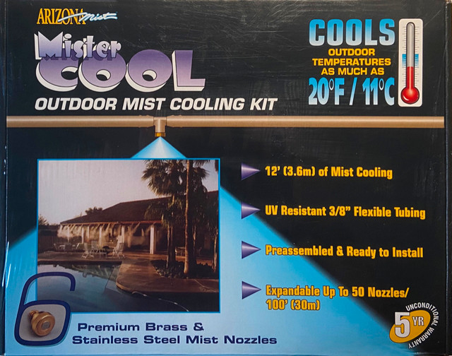 ✅ ArizonaMist Outdoor Cooling/Misting Kit 20'x ⅜" – New in Box in Other in Mississauga / Peel Region
