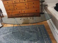 coffee table with dark glass