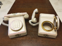 A Pair of Vintage Italian Ceramic Telephone Trinket Box