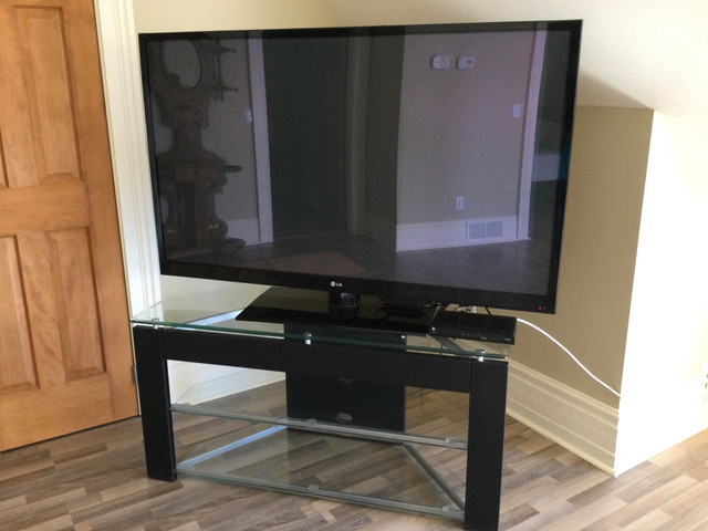 LG 60" plasma and glass tv stand, Gananoque ont  in TVs in Kingston
