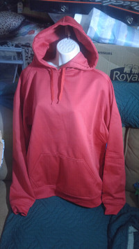 Brooks red moisture wicking hoodie.