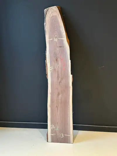 Beautiful live edge black walnut slab with rich natural tones and stunning grain throughout. A great...