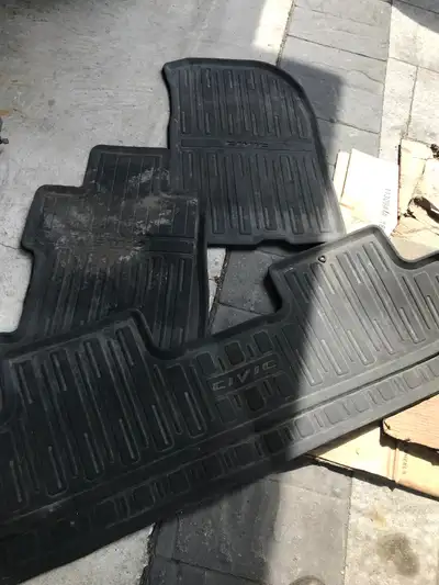 - Honda civic OEM Rubber winter mats fits 2006 2007 2008 2009 2010 2011 etc.... - $120. may have som...