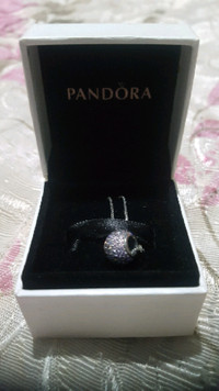  PANDORA ROSE Gold GEMSTONE PENDANT WITH 18" STERLING SILVER CHN