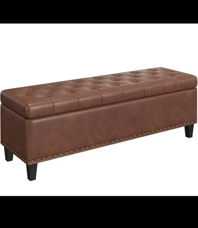 Storage Ottoman Bench,51-Inch Large Storage Bench for Bedroom En in Chairs & Recliners in Hamilton - Image 8