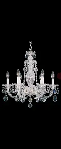 6-Light Crystal & Polished Brass Chandelier by Schonbek, View more