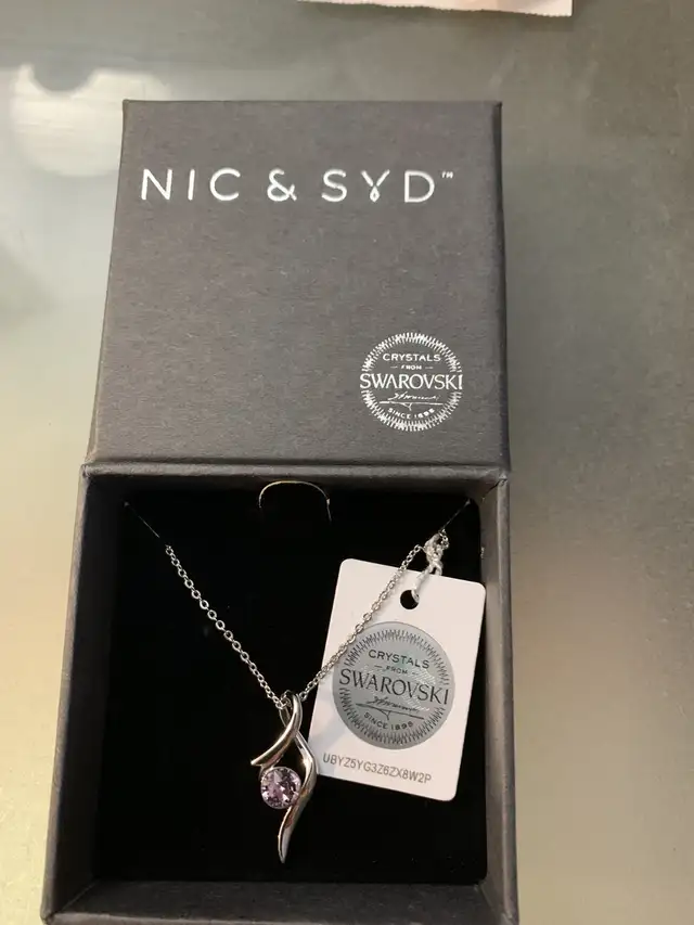 Brand New Swarovski Pink Crystal Angle Pendant with Necklace $35 in Other in Markham / York Region - Image 8