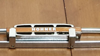 Harmonica Vintage Hohner 10 Hole G Blues Harp With Holder