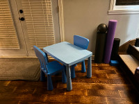 IKEA plastic children table with 2 chairs