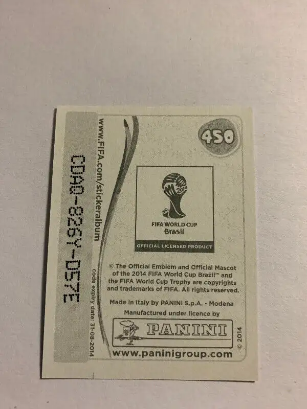 2014 Panini FIFA World Cup Album Stickers Brazil IRAN #450 NM/MT in Arts & Collectibles in Longueuil / South Shore - Image 3