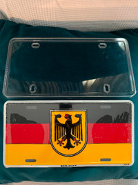 GERMAN FLAG LICENSE PLATE WITH ACRYLIC SHIELD