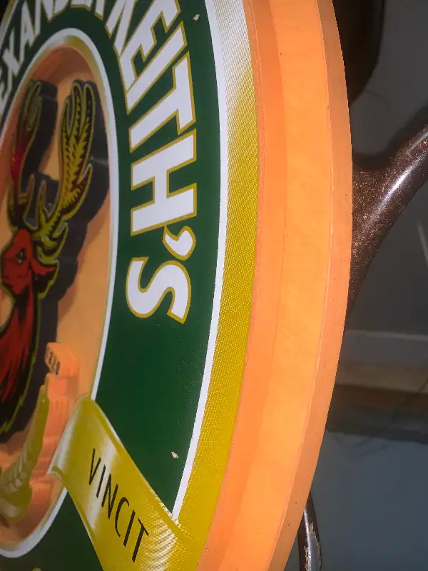 Vintage Alexander Keith DualSided dual hanging bar beer sign in Arts & Collectibles in Calgary - Image 6