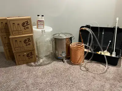 HomeBrew Beer Making Equipment and Bottles, View more